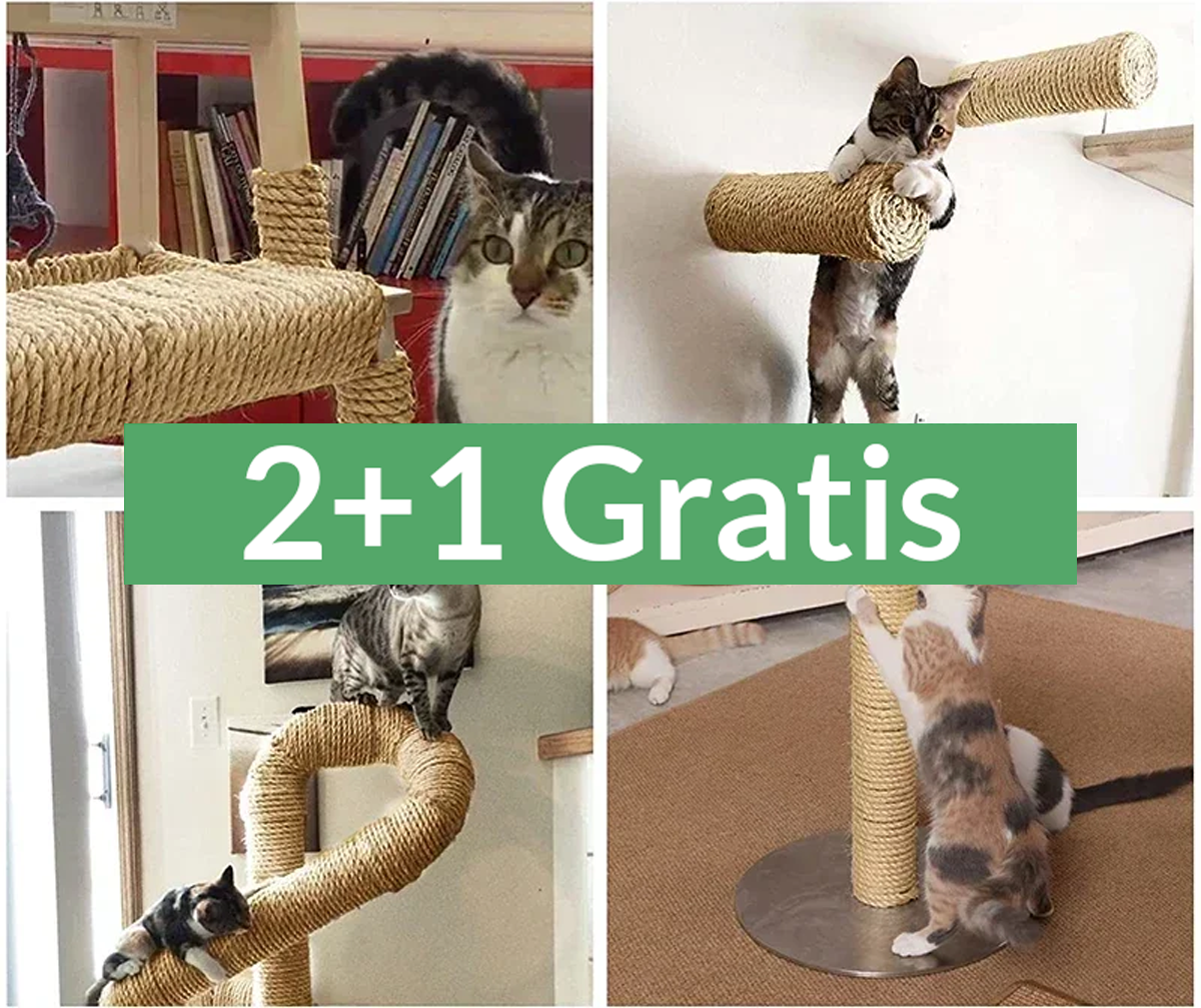 Herstel versleten krabpaal met natuurlijk sisal touw voor katten
