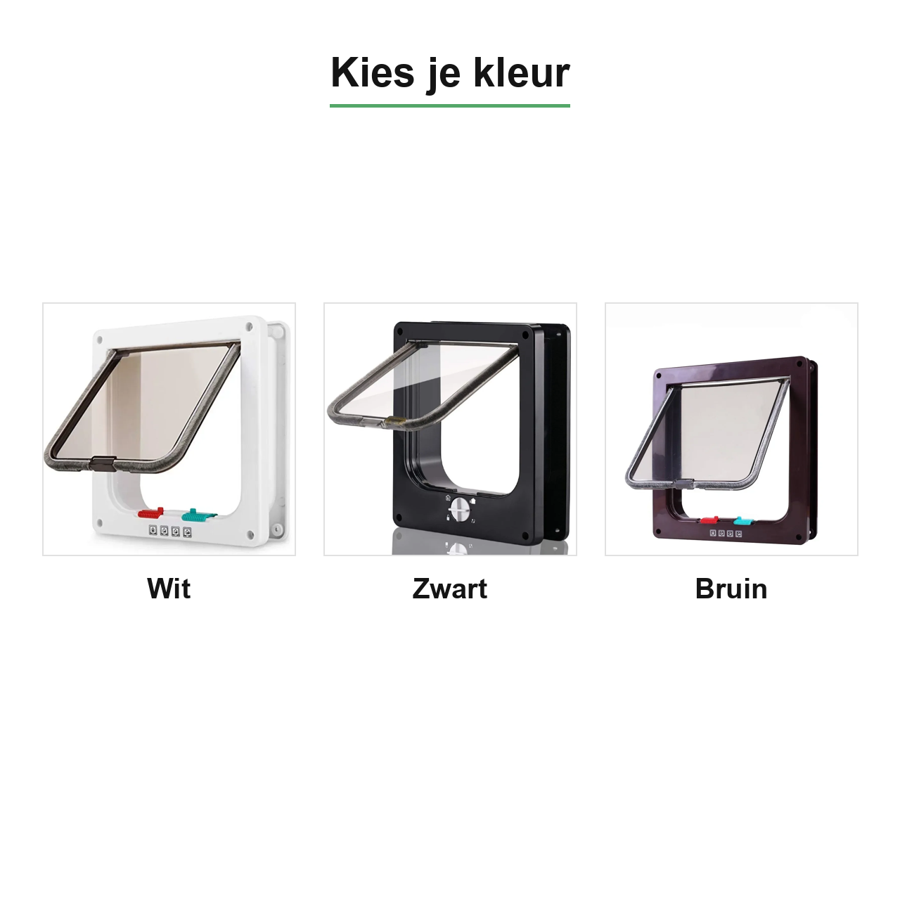 Kattenluik verkrijgbaar in wit, zwart en bruin