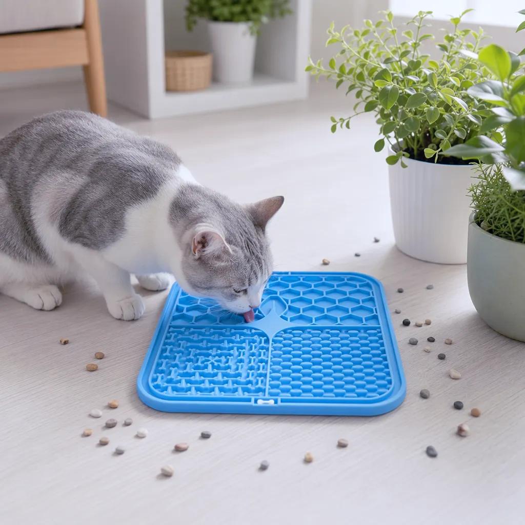 Likmat voor katten, sfeerbeeld in blauw