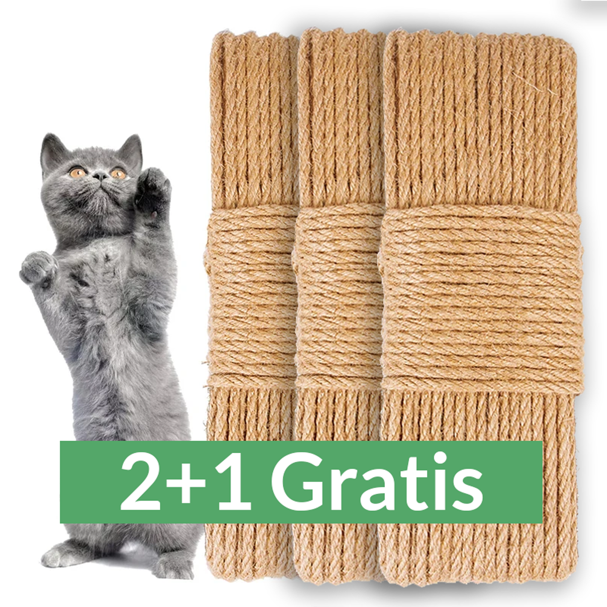 Herstel versleten krabpaal met natuurlijk sisal touw voor katten