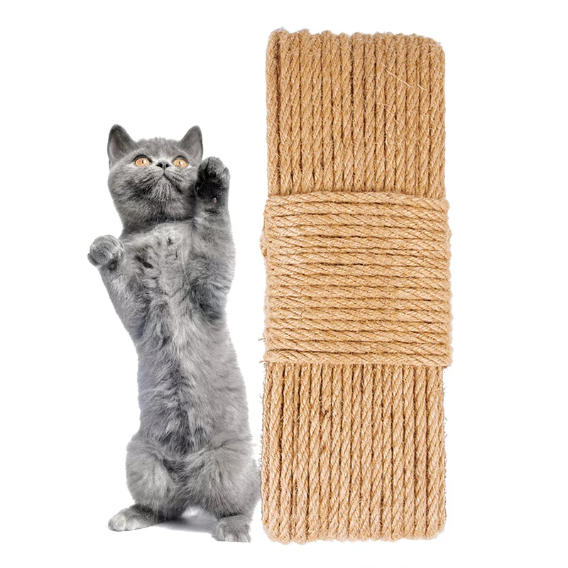 Sisaltouw krabpaal - kitten naast een rol sisal touw