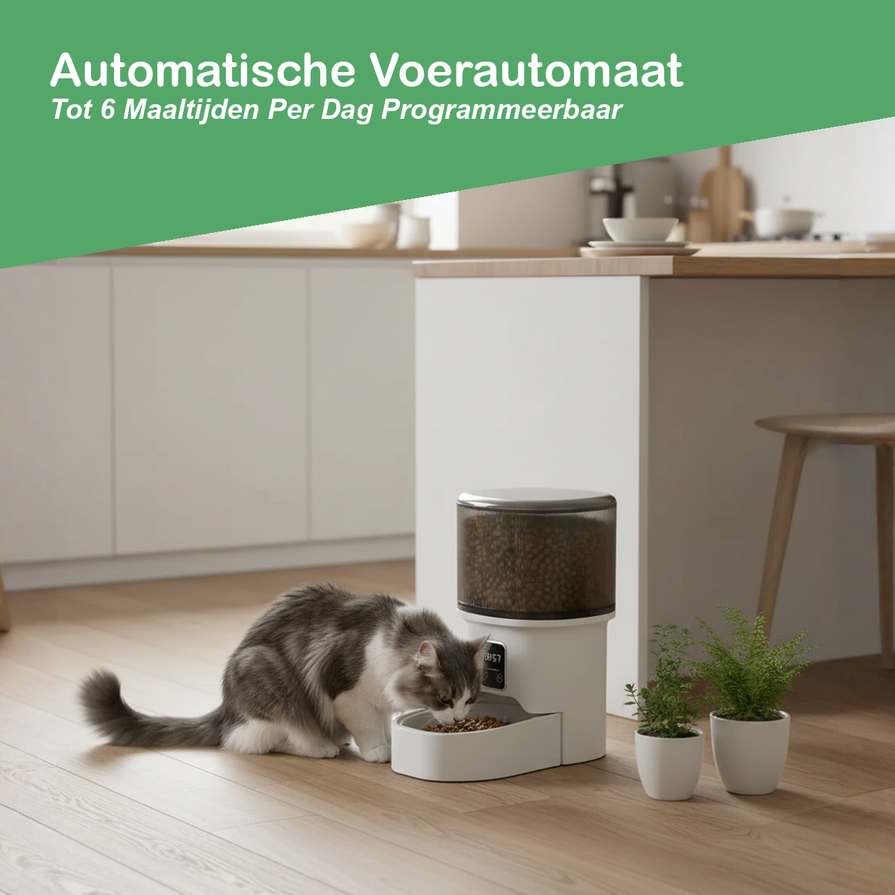 Voerautomaat voor katten instelbaar voor tot 6 maaltijden per dag