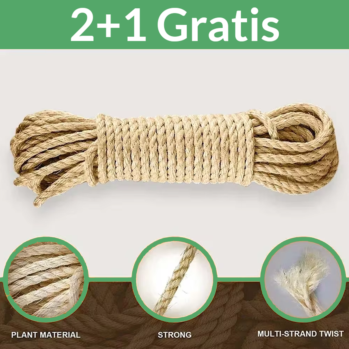 Herstel versleten krabpaal met natuurlijk sisal touw voor katten