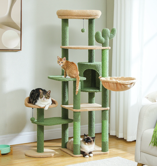 Grote Kattenboom - Kattenhuis krabpaal kattenmand kattentoren en hangmat