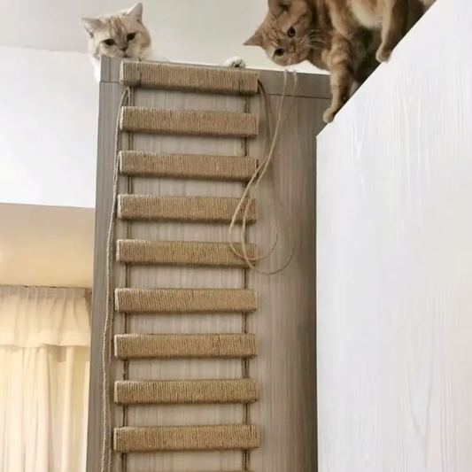 Kattenbrug voor Klimmuur - Sisal Houten Touw Ladder Katten