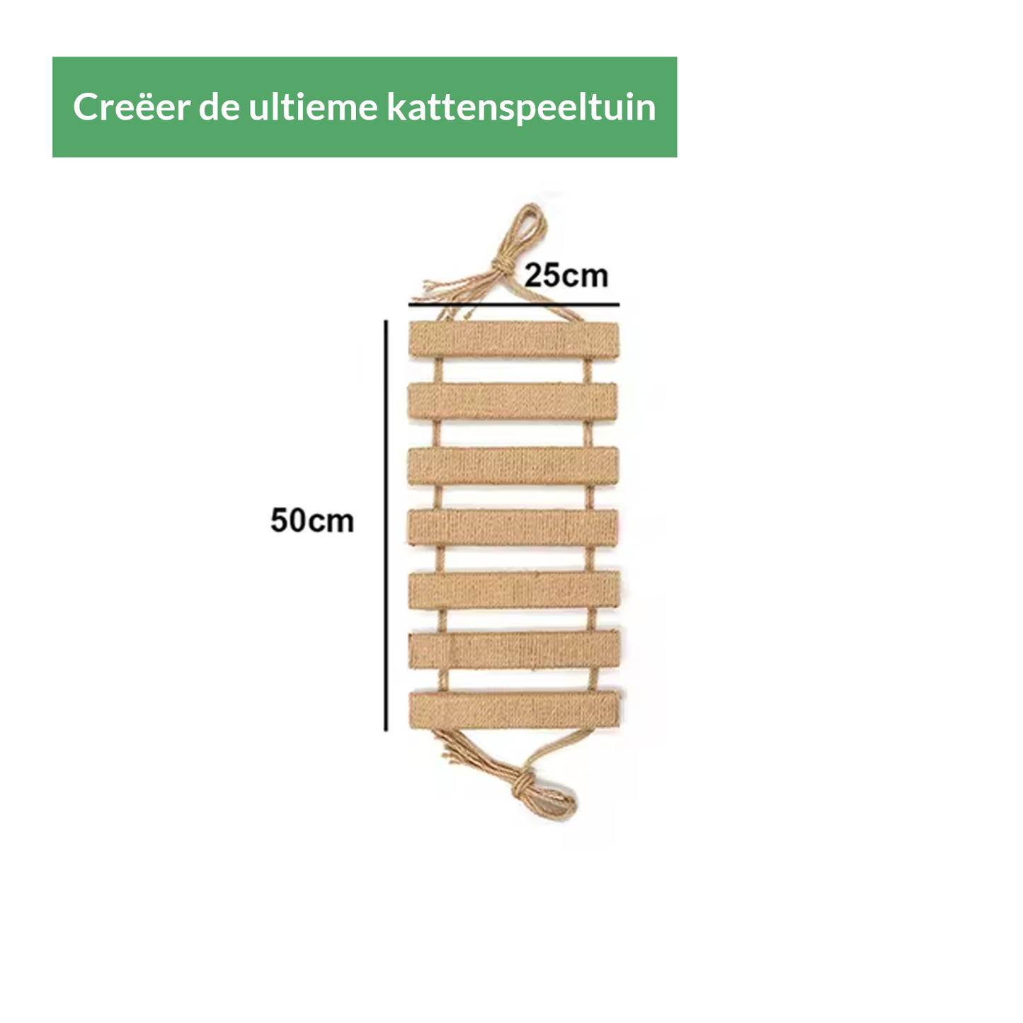 Kattenbrug voor Klimmuur - Sisal Houten Touw Ladder Katten