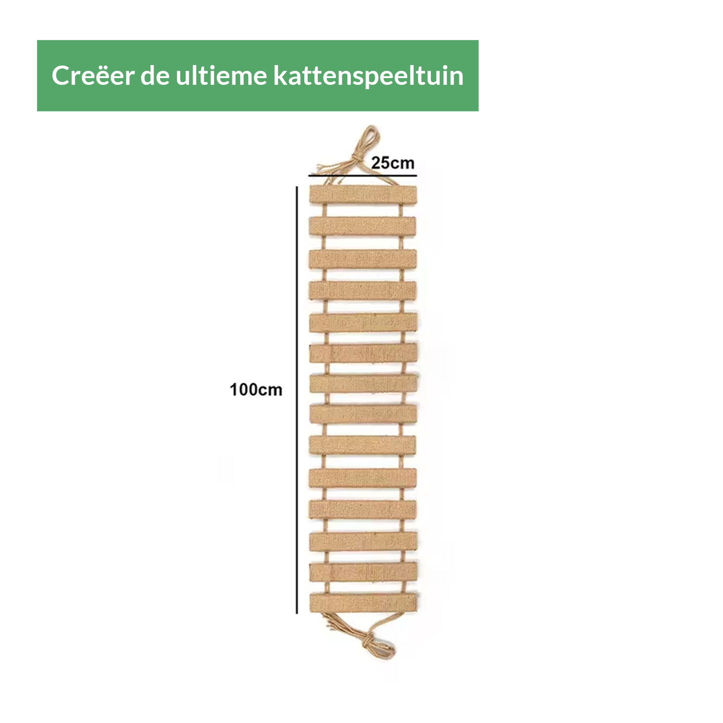 Kattenbrug voor Klimmuur - Sisal Houten Touw Ladder Katten