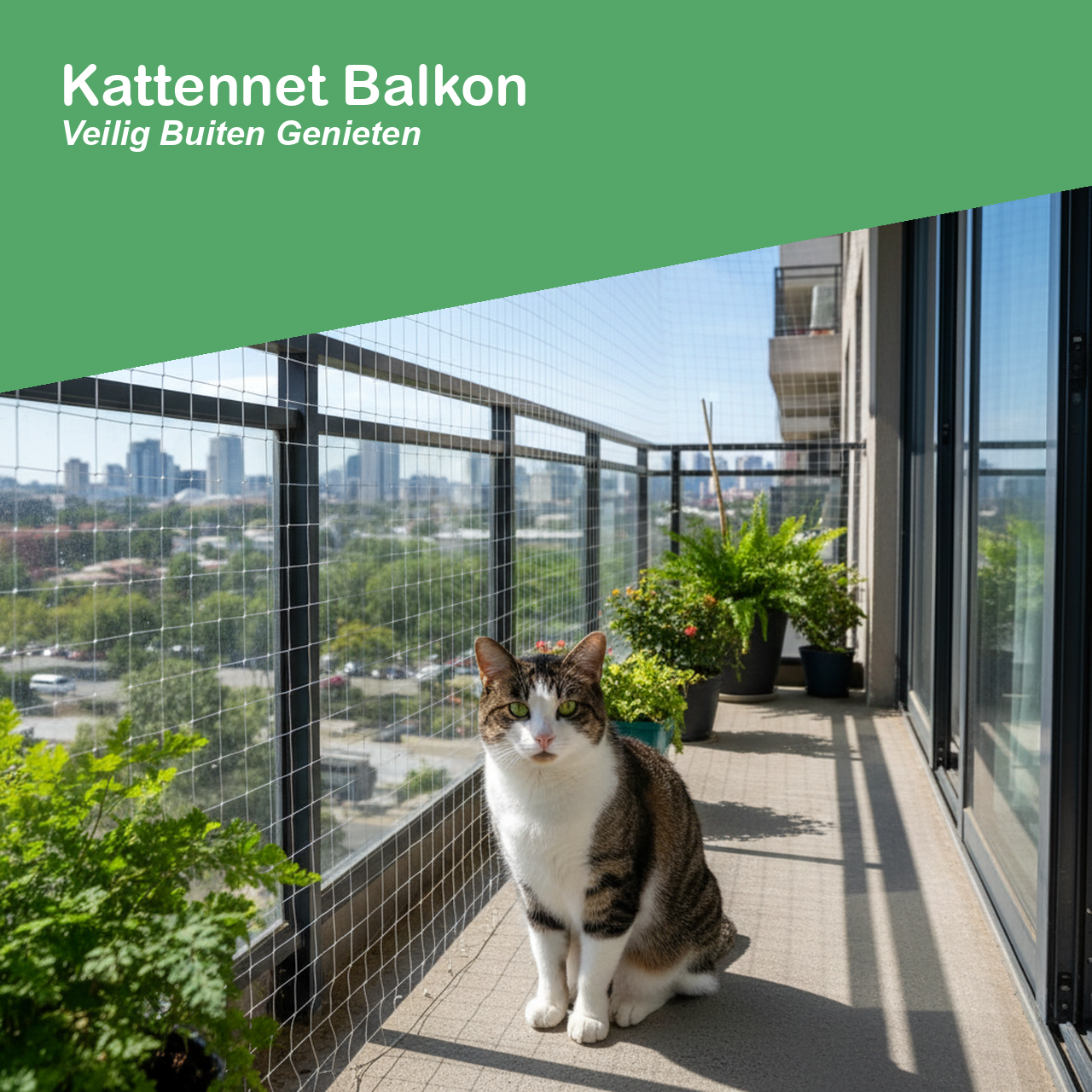 Kattennet balkon transparant valnet voor katten