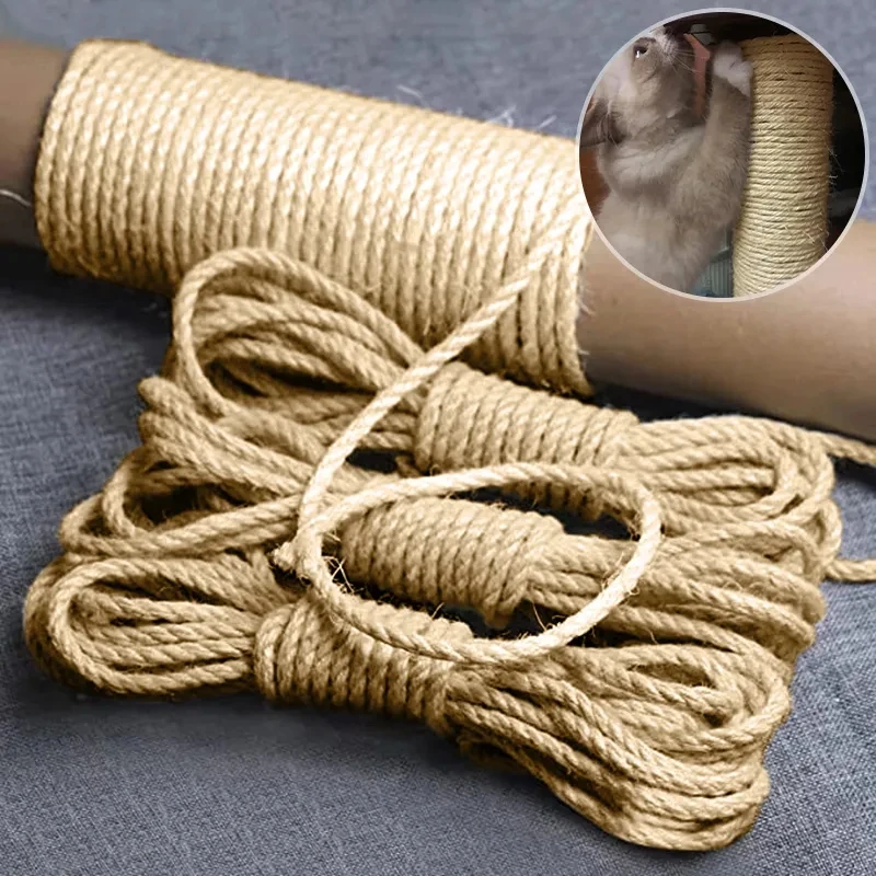 NorthPada Natuurlijk sisal kattenkrabtouw, 5 mm zwaar touw voor kattenboom en krabpaal vervanging, doe-het-zelf kattenkrabber, meubelbeschermer, huisdier spelen NorthPada Natuurlijk sisal kattenkrabtouw, 5 mm zwaar touw voor kattenboom en krabpaal vervanging, doe-het-zelf kattenkrabber, meubelbeschermer, huisdier spelen