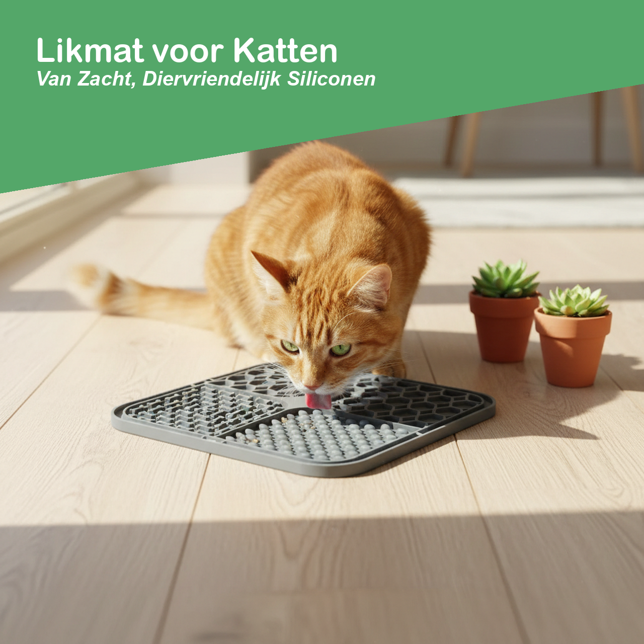 Likmat voor katten gemaakt van zacht, diervriendelijk siliconen