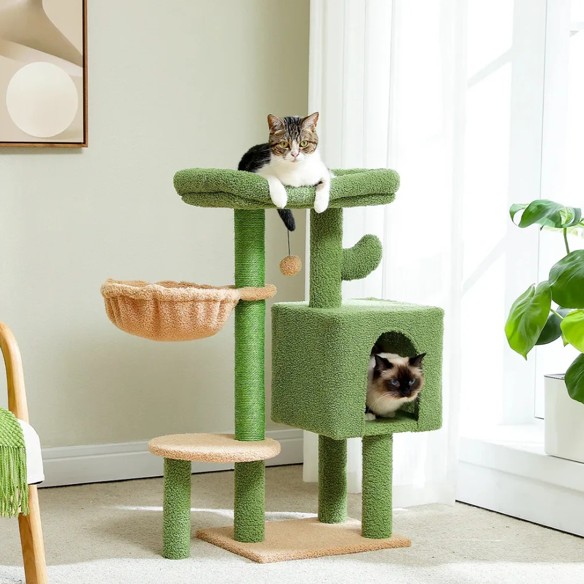 Luxe Kattenboom - Kattenhuis krabpaal kattenmand kattentoren en hangmat
