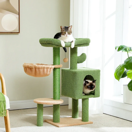 Luxe Kattenboom - Kattenhuis krabpaal kattenmand kattentoren en hangmat