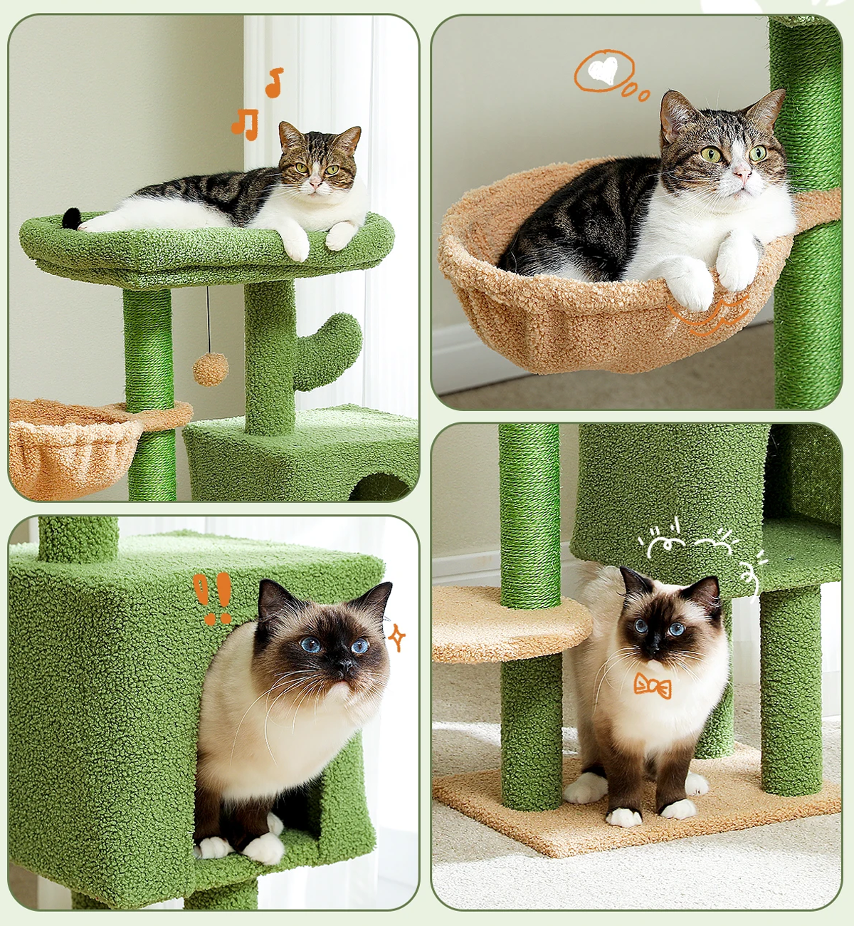 Luxe Kattenboom - Kattenhuis krabpaal kattenmand kattentoren en hangmat