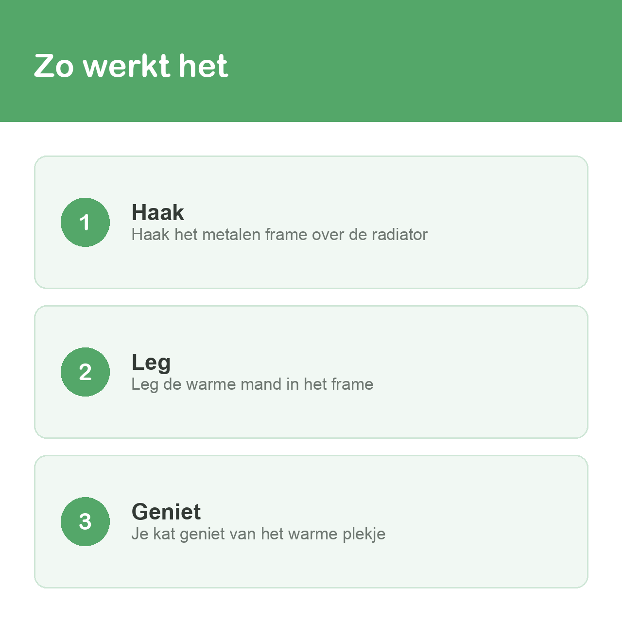 Zo werkt de radiator hangmat voor katten in drie stappen